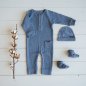 Preview: Little Dutch Baby Mütze Blau Melange Gr. 0-3 bzw. 3-6 Monate  - das Babymützchen aus der Blue Melange Kollektion