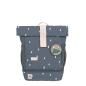 Preview: Lässig Kindergartenrucksack Rolltop Happy Prints dunkelblau