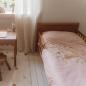Preview: Kinderbett mit rosa Bettbezug Rehmotiv – 100x140 cm Bio-Baumwolle