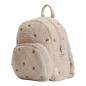 Preview: Flauschiger Kinderrucksack in Sand mit Blumenmuster von Little Dutch – ideal für Kita & Ausflüge