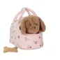 Preview: Little Dutch Kuschelhund in Tasche rosa mit Plüschknochen LD4518