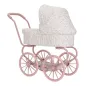 Preview: Seitenansicht des Little Dutch Puppenwagens Soft Flowers mit vier großen Rädern
