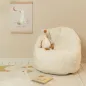 Preview: Little Dutch Teddy Kindersessel Weiß – Seitenansicht mit abgerundetem Sitz