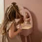 Preview: Little Dutch Holz Schminktisch Rosa inklusive Hocker und Spiegel
