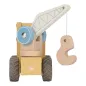 Preview: Detailansicht des Little Dutch Holzkrans Gelb mit schwenkbarem Ausleger und Figur