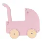Preview: Holz Puppenwagen LD2519 – Rosa Kinderwagen für Puppen