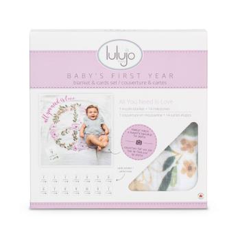 Das 1. Jahr mit Baby - Baby's First Year™ Swaddle-Tuch & Fotokarten Set - All you need is love von lulujo LJ593 121-014-014
