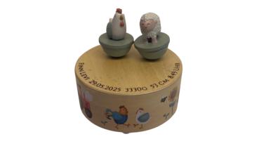 Little Dutch Holz-Spieluhr Little Farm mit personalisierter Namensgravur