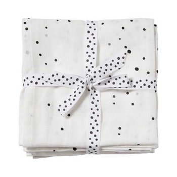 Done by Deer Swaddle 2er Set Dreamy dots weiss 120x120