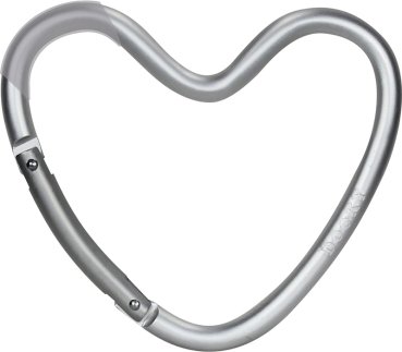 Dooky Heart Hook iced - Silber matt - Kinderwagenhaken in Herzform 126970