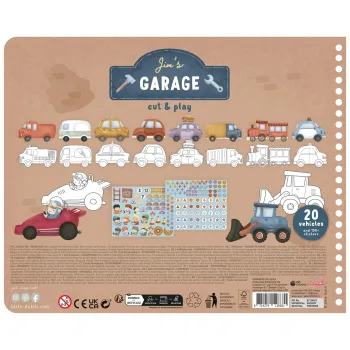 Little Dutch Scrapbook Jim's Garage mit Schere - Auschneide Sammelalbum