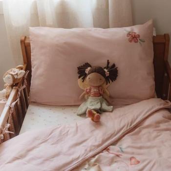 Bezug Kinderbett rosa Reh – 100x140 cm Little Dutch