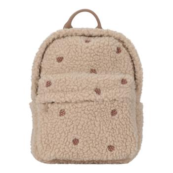 Kinderrucksack Teddy mit Blumen in Sand von Little Dutch, weich, nachhaltig, 12x22,5x29 cm