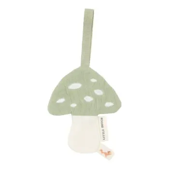 Little Dutch Schnullertuch Pilz grün – Forest Friends Bio-Musselin