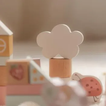 Detailansicht Holzklötze Fairy Garden Rosa von Little Dutch