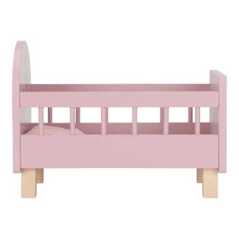 Little Dutch Puppenbett mit Holzrahmen und rosa Textilien