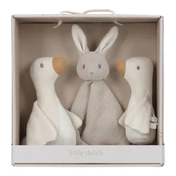 Geschenkset für Neugeborene – gestrickt in Beige von Little Dutch