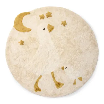 Little Dutch runder Teppich Goose - weiss - kleine Gans