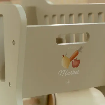 olzspielzeug Einkaufswagen von Little Dutch für kreatives Spielen