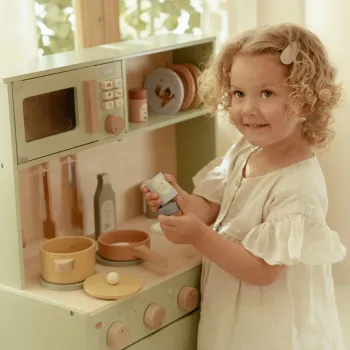 Holzspielküche von Little Dutch in Mint – Spielküche mit Waschbecken und Schrank