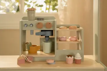 Rollenspiel-Kaffeemaschine LD2508 mit Holzzubehör von Little Dutch