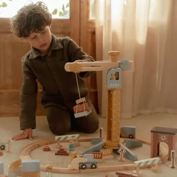 Kran Spielset Kinderzimmer Holzspielzeug Little Dutch