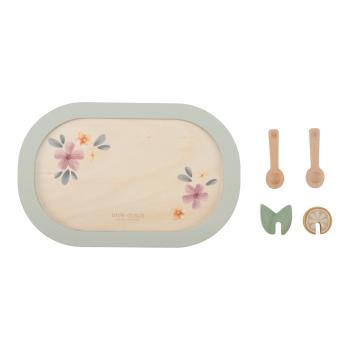 Zitronenscheibe & Minzblatt aus Holz als Teeset-Accessoires