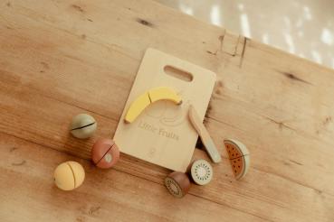 Little Dutch Holz Obst zum Schneiden – hochwertiges Lernspielzeug für Kinder, motorische Fähigkeiten fördern