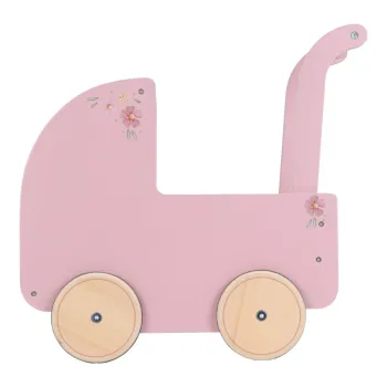 Holz Puppenwagen LD2519 – Rosa Kinderwagen für Puppen