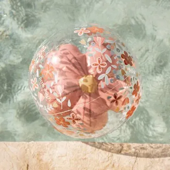 Rosa Blume 3D-Strandball von Little Dutch, robustes und kinderfreundliches Spielzeug