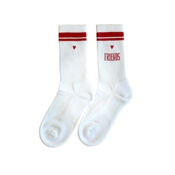 loones friends Socken gestreift rot