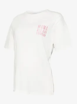 Kurzarm-T-Shirt für Schwangere in Weiß mit Print von MAMALICIOUS