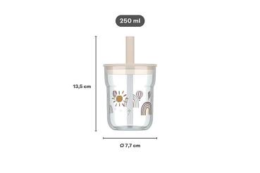 Little Dutch rosa Kinder Trinkglas 250 ml mit Strohhalm Mepal - Fairy Garden
