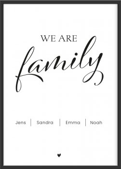 Personalisierbares Familienposter “We are family”