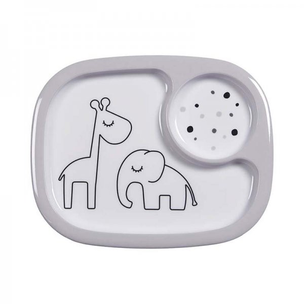 Done by Deer Yummy Mini Teller compartment plate Dreamy dots grey