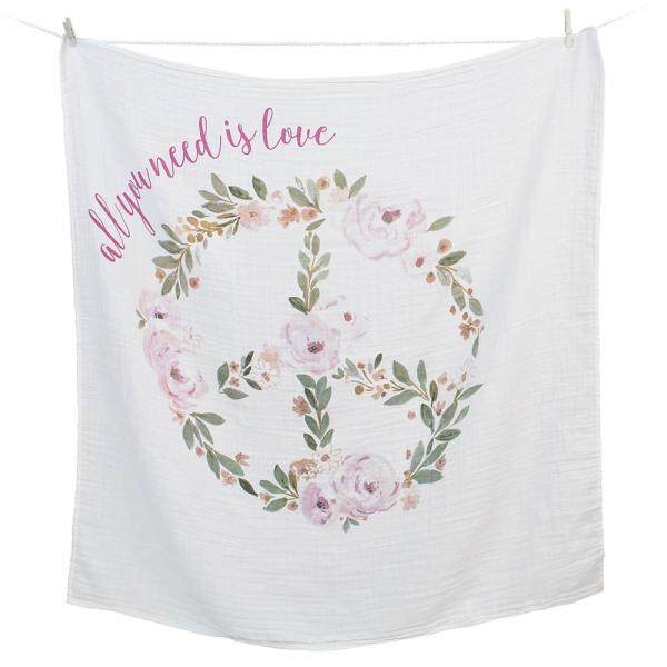 Das 1. Jahr mit Baby - Baby's First Year™ Swaddle-Tuch & Fotokarten Set - All you need is love von lulujo LJ593 121-014-014