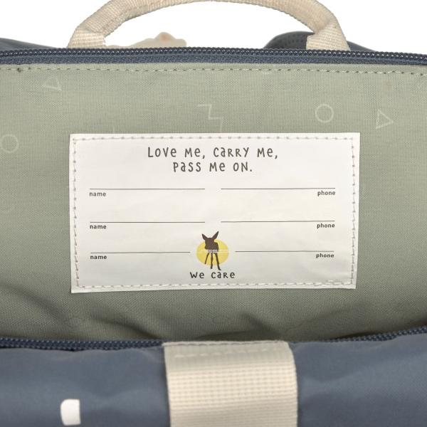 Bereich für Namensangaben innen Lässig Kindergartenrucksack Rolltop Happy Prints dunkelblau Bereich für Namensangaben innen Lässig Kindergartenrucksack Rolltop Happy Prints dunkelblau