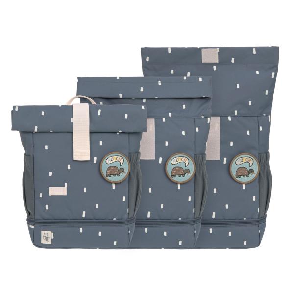 Lässig Kindergartenrucksack Rolltop Happy Prints dunkelblau