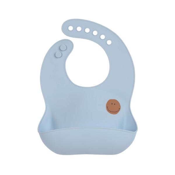 Lässig Silikon Lätzchen blau Smile - Happy Rascals Lässig Silikon Lätzchen blau Smile - Happy Rascals