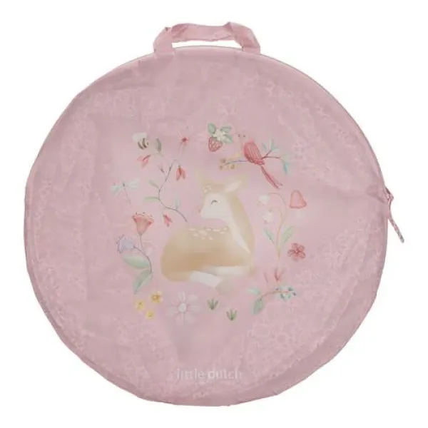 Kriechtunnel von Little Dutch in Rosa mit Blumenmotiven