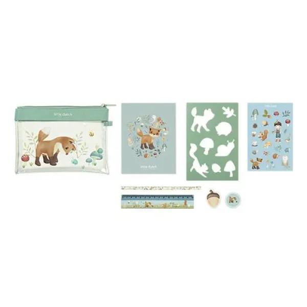 Little Dutch Schreibset blau Forest Friends - Etui mit Inhalt