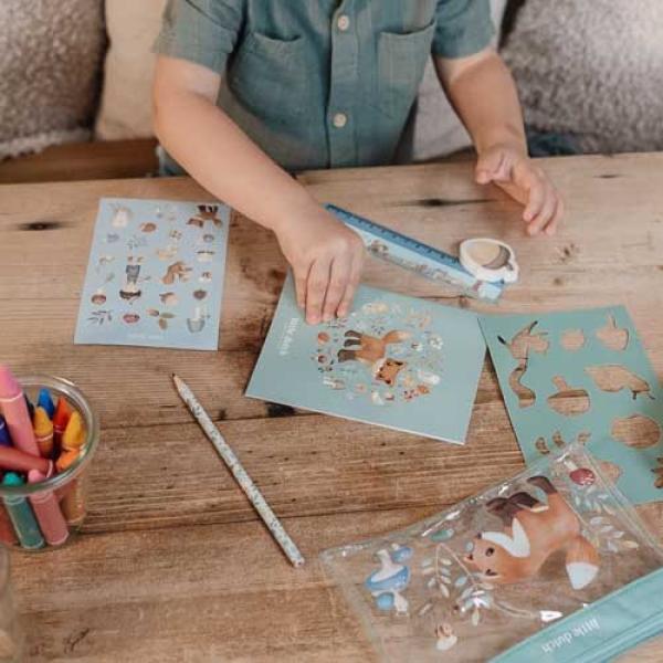 Little Dutch Schreibset blau Forest Friends - Etui mit Inhalt