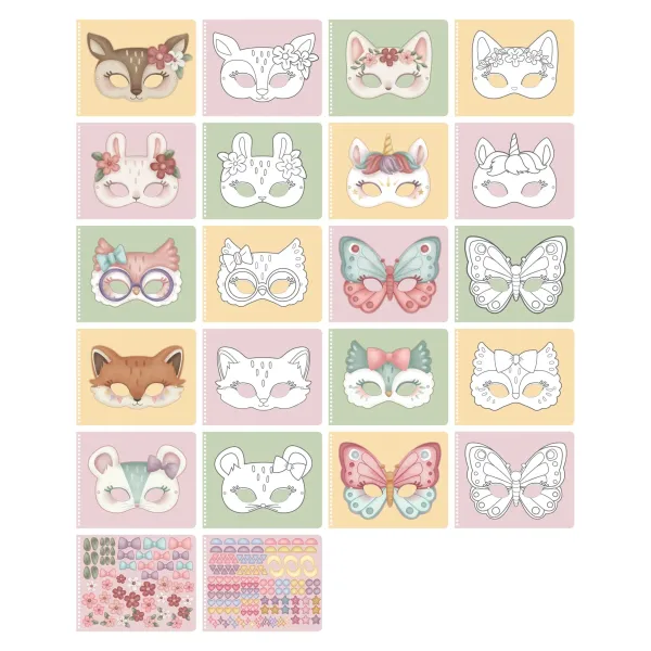 Little Dutch Scrapbook Rosa Masken mit Schere