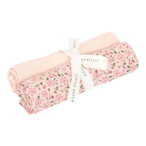 Little Dutch Musselintuch Swaddle 70×70 cm Fairy Floral Blossom aus 100 % Baumwolle Bio