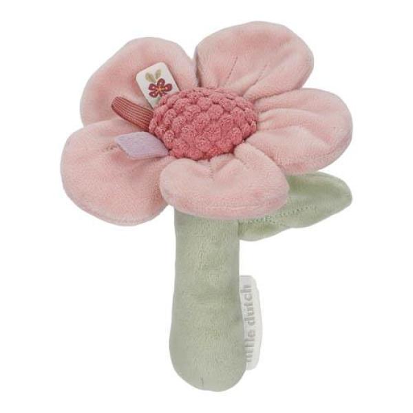 Little Dutch Baby-Rassel in Blütenform aus der Fairy Garden Kollektion in Rosa