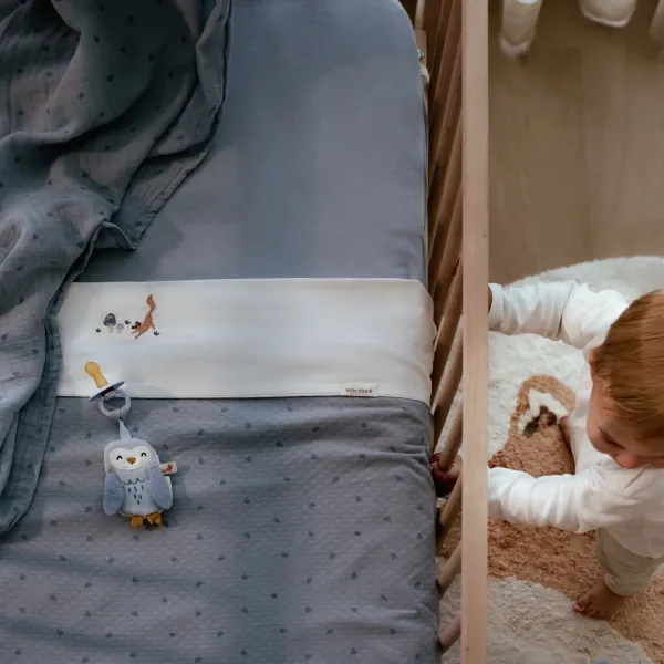 Little Dutch Schnullertuch Eule blau – Forest Friends Bio-Musselin