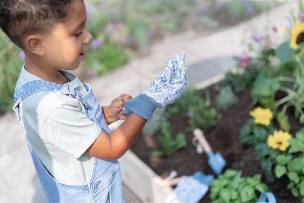 Little Dutch Kinder Gartenhandschuhe blau - Forest Friends