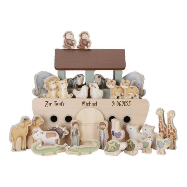 Little Dutch Arche Noah – Personalisierbares Holzspielzeug zur Taufe – 25-teilig Little Dutch Arche Noah – Personalisierbares Holzspielzeug zur Taufe – 25-teilig