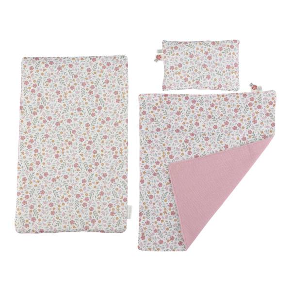 Detailansicht: Decke und Kissen im Soft Flowers Muster