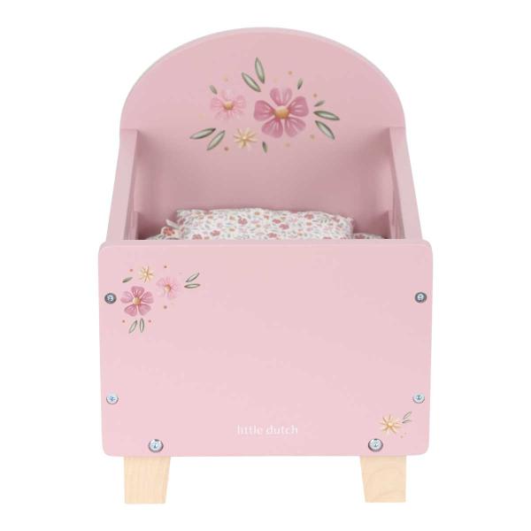 Puppenbett FSC-zertifiziert mit Kissen, Decke und Bettlaken